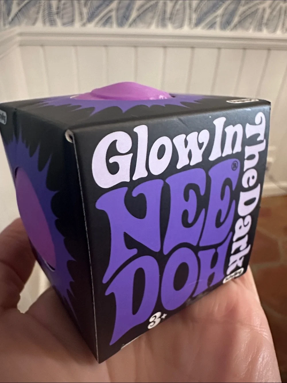 Schylling NeeDoh Glow in a Dark Glob-Purple